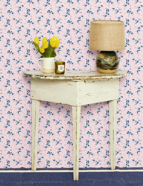 Jolene  Wallpaper by Wallshoppe - Pink With Blue Online now