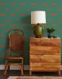 Paris Graphic  Wallpaper by Clare V. - Green   Retro Red For Discount