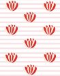 Lotus Stripe  Wallpaper by Clare V. - Pink For Sale