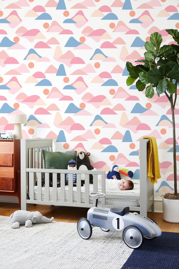 Slopes  Wallpaper by Tea Collection - Bubblegum Online Hot Sale