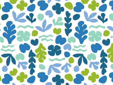 Small Sea Garden  Wallpaper by Tea Collection - Lapis   Lime For Sale