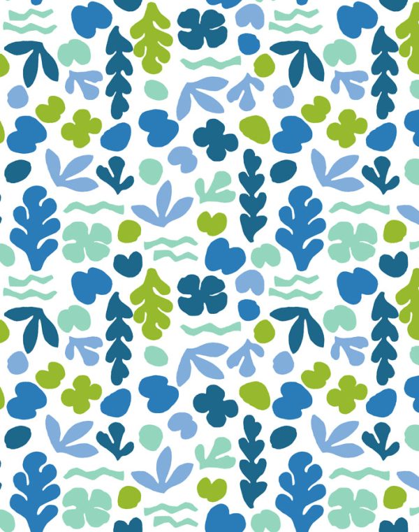 Small Sea Garden  Wallpaper by Tea Collection - Lapis   Lime For Sale