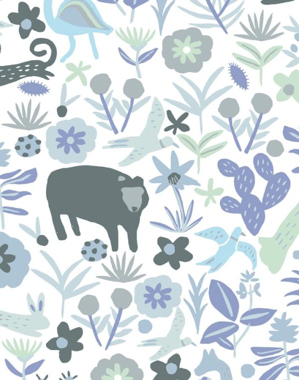 Menagerie  Wallpaper by Tea Collection - Gray on Sale