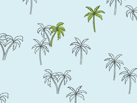 Palms  Wallpaper by Tea Collection - Pale Blue Supply