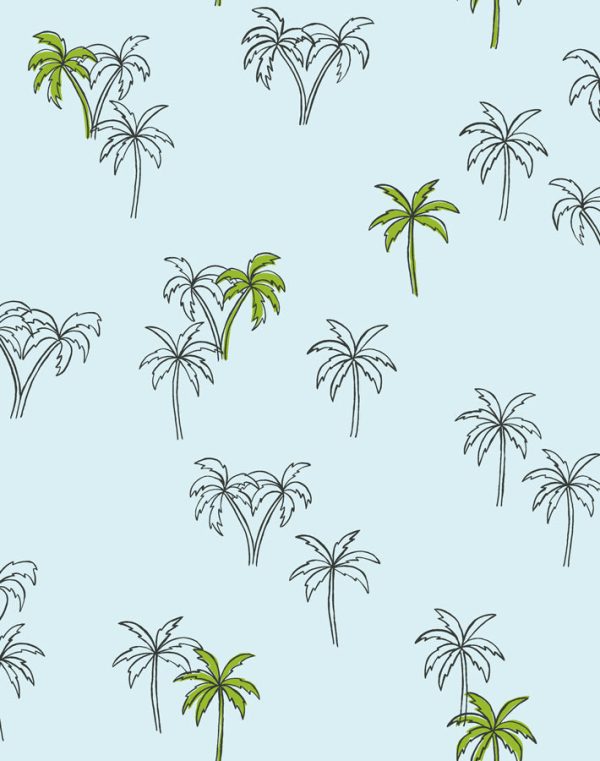 Palms  Wallpaper by Tea Collection - Pale Blue Supply