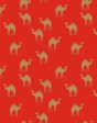 Oasis Camels  Wallpaper by Tea Collection - Red For Sale