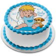 Baby Boy Cartoon Toy Puppy Blue Hearts Edible Cake Topper Image ABPID22104 Online Sale