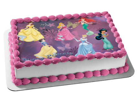 Disney Princess Ariel Belle Aurora Jasmine Cinderella Edible Cake Topper Image ABPID09130 Cheap