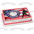 All-American Past Time Baseball Player American Flag Sports Baseball Edible Cake Topper Image ABPID13484 Sale