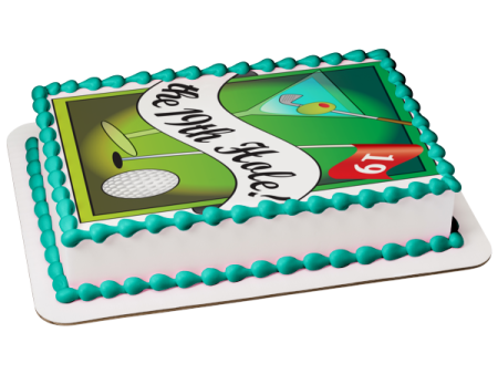 The 19th Hole! Golf Ball Martini Olive Edible Cake Topper Image ABPID13031 Hot on Sale