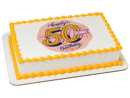 50th Birthday Edible Cake Topper Image Supply