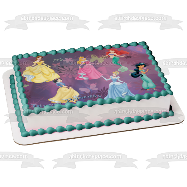 Disney Princess Ariel Belle Aurora Jasmine Cinderella Edible Cake Topper Image ABPID09130 Cheap