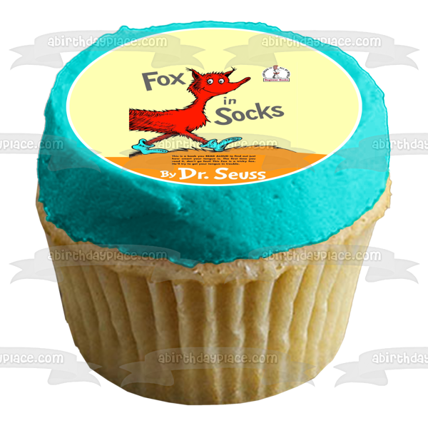 Dr. Seuss Fox In Socks Book Cover Edible Cake Topper Image ABPID11891 Online now