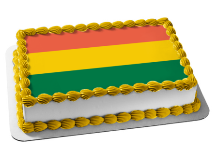 The Pan-African Flags Green Gold Red Edible Cake Topper Image ABPID13124 Fashion