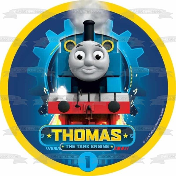 Thomas the Tank Engine Blue Background Edible Cake Topper Image ABPID22090 Sale