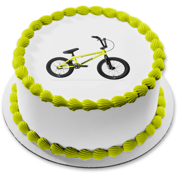 Sunday Bike Yellow Edible Cake Topper Image ABPID09694 Discount