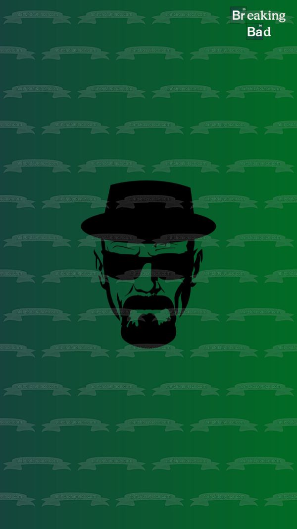 Breaking Bad Heisenberg Poster Green Background Walter White Edible Cake Topper Image ABPID27024 Hot on Sale