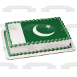 Flag of Pakistan Green White Crescent Star Edible Cake Topper Image ABPID13060 Cheap