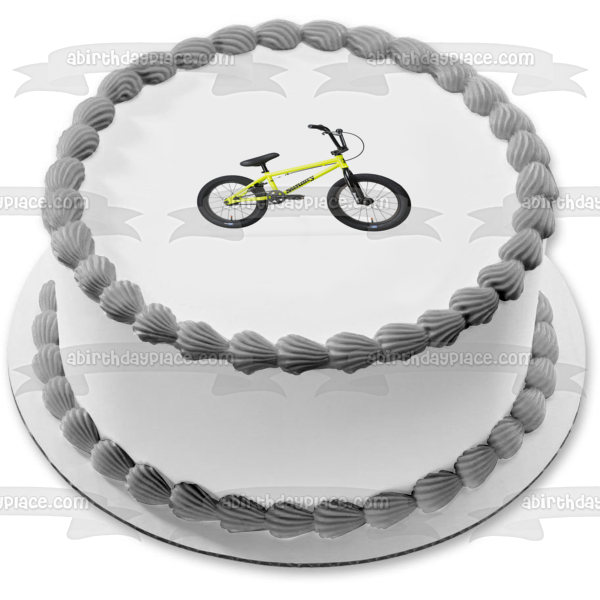 Sunday Bike Yellow Edible Cake Topper Image ABPID09694 Discount