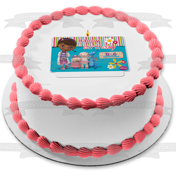 Doc McStuffins Happy Birthday Lambie Stuffy and Hallie Edible Cake Topper Image ABPID08063 Online Hot Sale