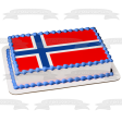 Flag of Norway Scandinavian Cross Edible Cake Topper Image ABPID06158 Sale