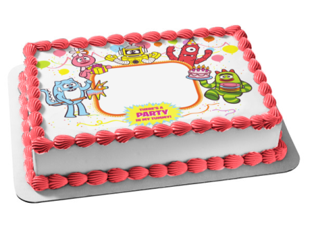 Yo Gabba Gabba Muno Foofa Brobee Toodee Plex Birthday Cake and Balloons Edible Cake Topper Image Frame ABPID08163 Discount