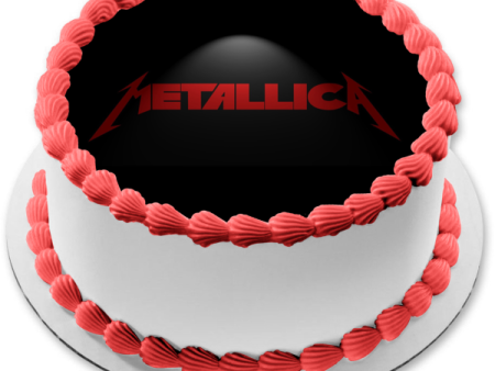 Metallica Red Logo Black Background Edible Cake Topper Image ABPID26875 Supply