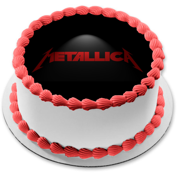 Metallica Red Logo Black Background Edible Cake Topper Image ABPID26875 Supply