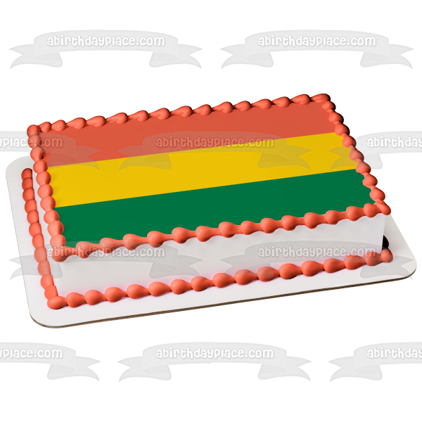 The Pan-African Flags Green Gold Red Edible Cake Topper Image ABPID13124 Fashion