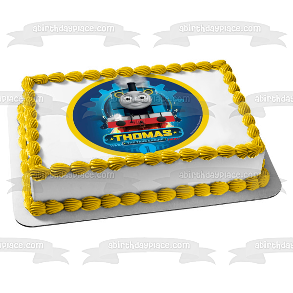 Thomas the Tank Engine Blue Background Edible Cake Topper Image ABPID22090 Sale