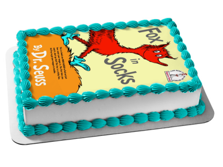 Dr. Seuss Fox In Socks Book Cover Edible Cake Topper Image ABPID11891 Online now