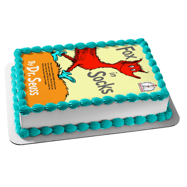 Dr. Seuss Fox In Socks Book Cover Edible Cake Topper Image ABPID11891 Online now