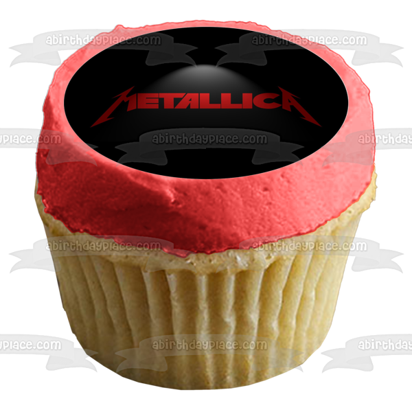 Metallica Red Logo Black Background Edible Cake Topper Image ABPID26875 Supply