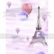 Eiffel Tower Hot Air Balloons and a Cloudy Sky Background Edible Cake Topper Image ABPID01994 Supply