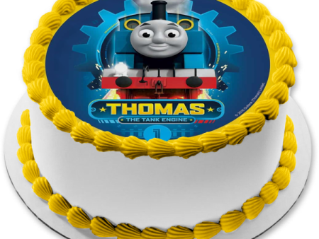 Thomas the Tank Engine Blue Background Edible Cake Topper Image ABPID22090 Sale