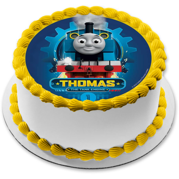 Thomas the Tank Engine Blue Background Edible Cake Topper Image ABPID22090 Sale