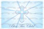 Bless This Child Blue Cross Baptism Edible Cake Topper Image ABPID13391 Discount