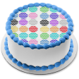 Zig Zag Pattern Circles Red Green Blue Pink Orange Edible Cake Topper Image ABPID11345 Sale