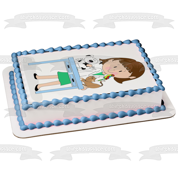 Cartoon Veterinarian Cat Dog and a Bird Edible Cake Topper Image ABPID01674 Online