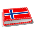 Flag of Norway Scandinavian Cross Edible Cake Topper Image ABPID06158 Sale