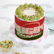 Sports Rugby Champions Red and Green Striped Background Edible Cake Topper Image ABPID13506 Fashion