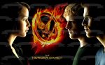 The Hunger Games Catching Fire Flaming Mocking Jay Katniss Everdeen Peeta Mellark and Gale Hawthorne Edible Cake Topper Image ABPID04248 Sale