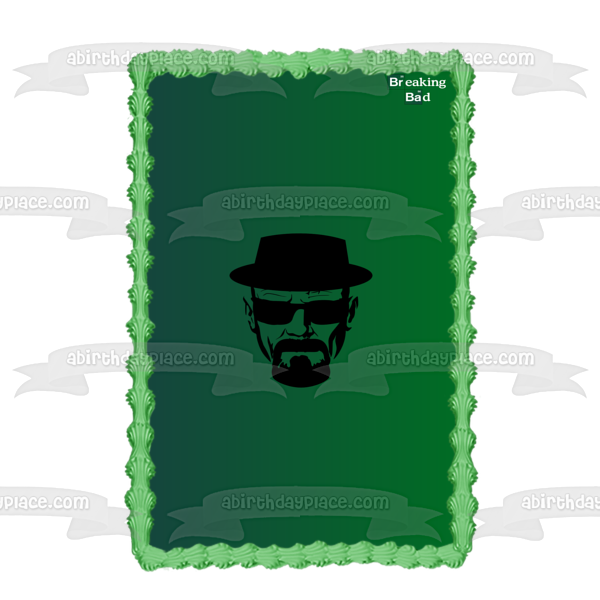 Breaking Bad Heisenberg Poster Green Background Walter White Edible Cake Topper Image ABPID27024 Hot on Sale