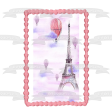 Eiffel Tower Hot Air Balloons and a Cloudy Sky Background Edible Cake Topper Image ABPID01994 Supply