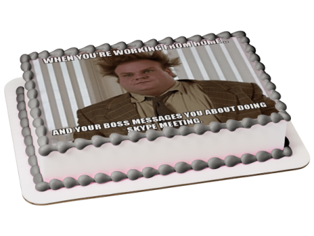 Coronavirus Meme Chris Farley Crazy Hair Working from Home Edible Cake Topper Image ABPID51506 For Discount