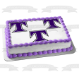 Trinity Christian School Lions Purple T Logos Edible Cake Topper Image ABPID11419 Hot on Sale