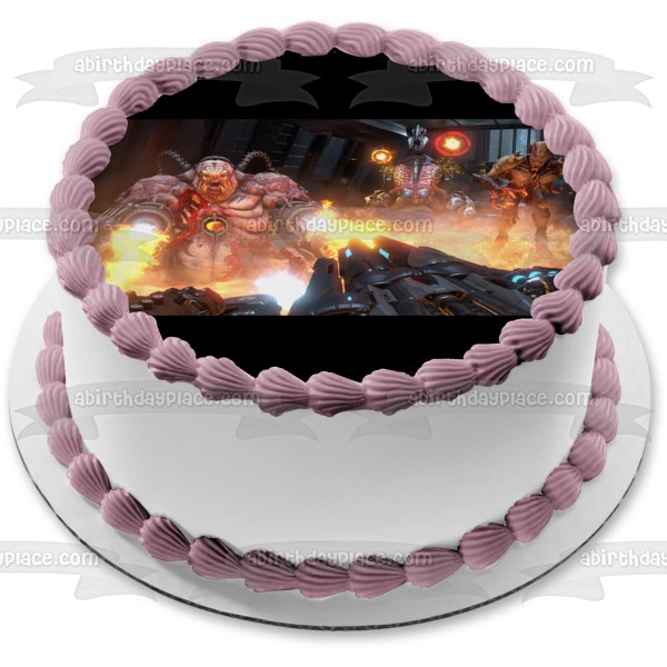 Doom Eternal Monster SciFi Gaming Shooter FPS Edible Cake Topper Image ABPID52646 Discount