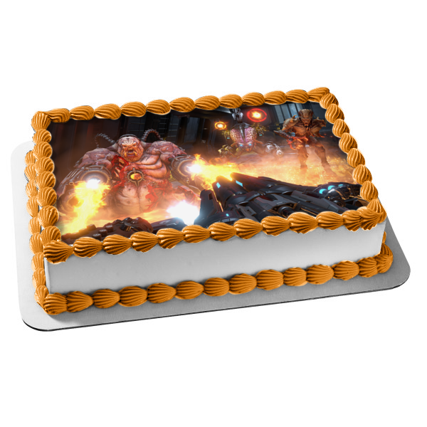 Doom Eternal Monster SciFi Gaming Shooter FPS Edible Cake Topper Image ABPID52646 Discount