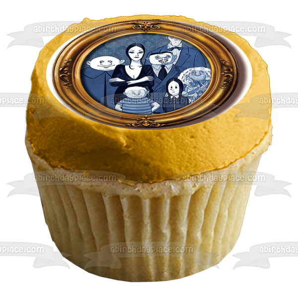 The Addams Family Gomez Wednesday Morticia Uncle Fester Picture Frames Edible Cupcake Topper Images ABPID27488 Discount