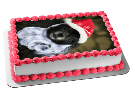 Santa Dog Edible Cake Topper Image ABPID50459 on Sale